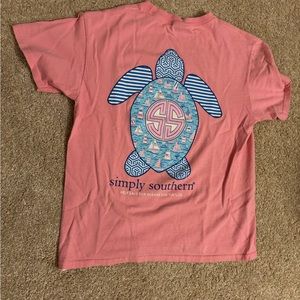 Simply Southern T-Shirt Pink Turtle size YM